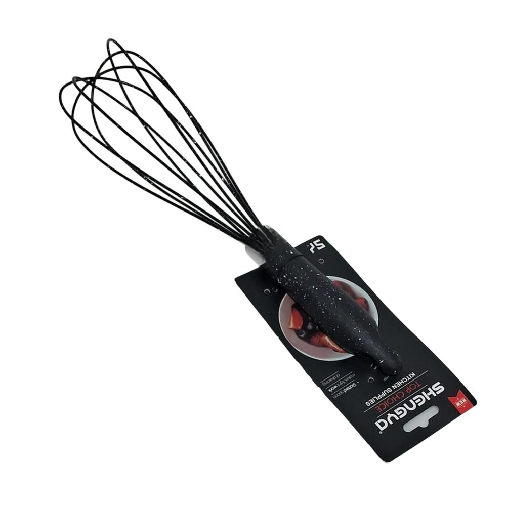 Silicone-coated balloon whisk, speckled black