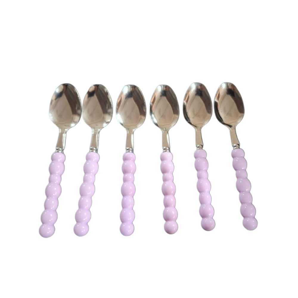 Beaded Handle Dessert Spoons, 6 Pack