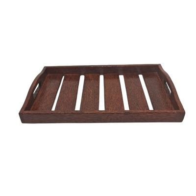 Slatted Wooden Rectangular Serving Tray