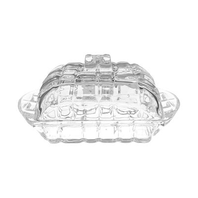 Glass butter dish with lid