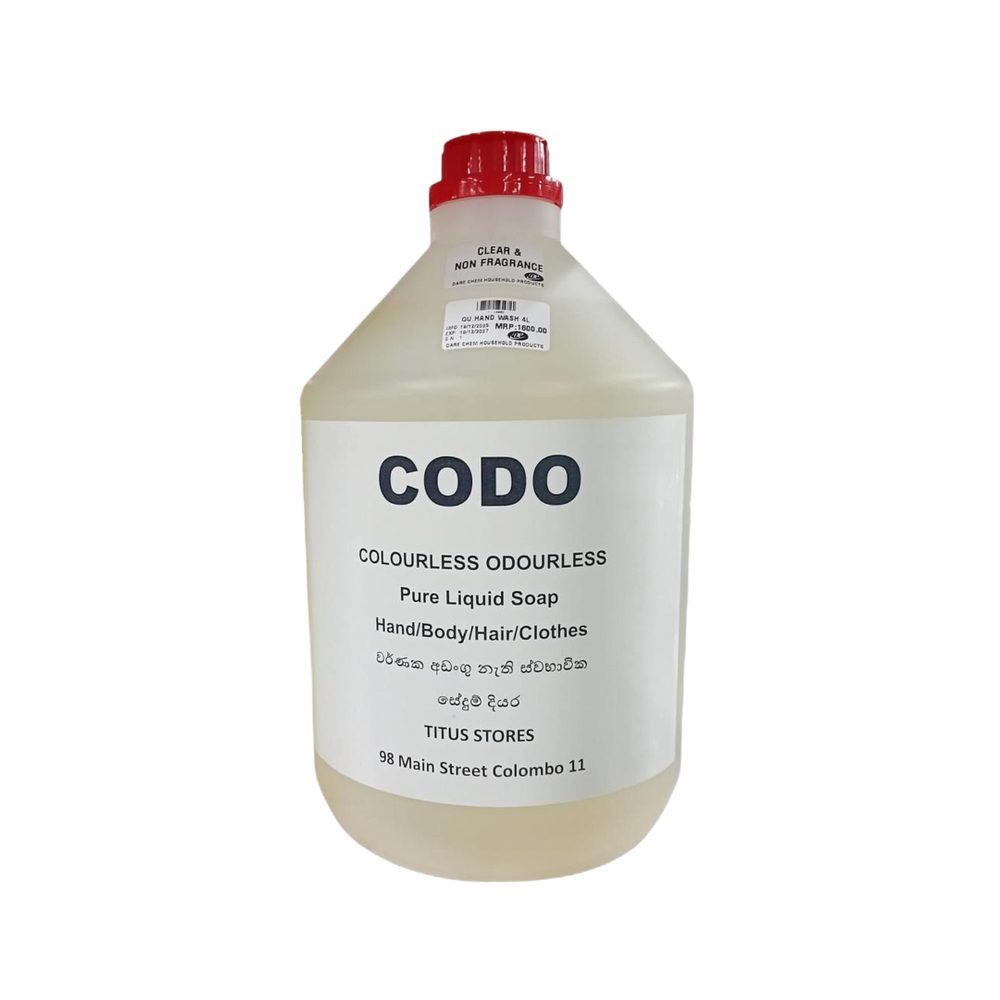 CODO colourless liquid soap, 4 litre