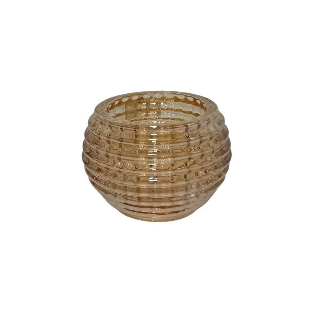 Amber gold ribbed glass vase