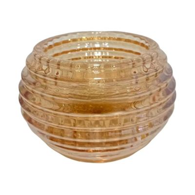 Ribbed Gold Glass Bowl Vase