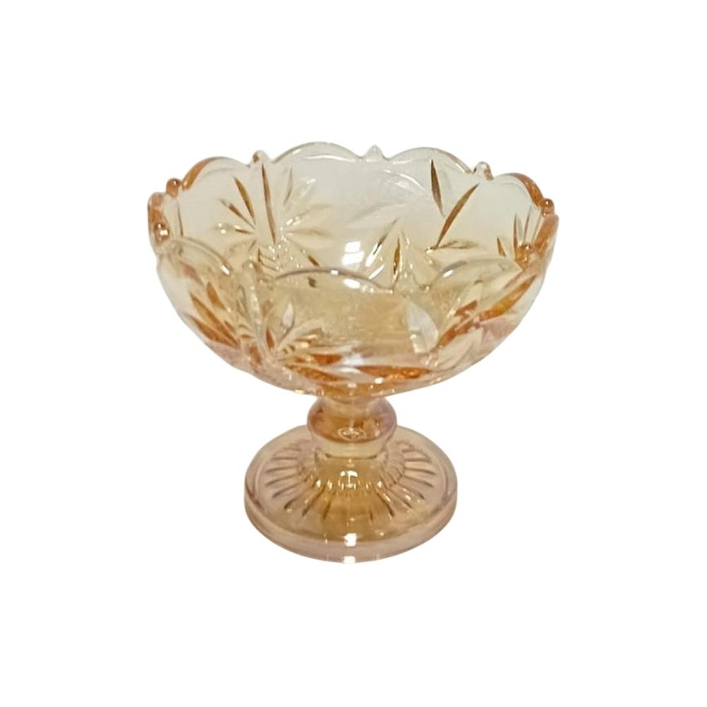 Gold Footed Glass Candy Bowl