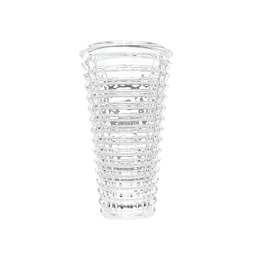 Textured Clear Glass Flower Vase