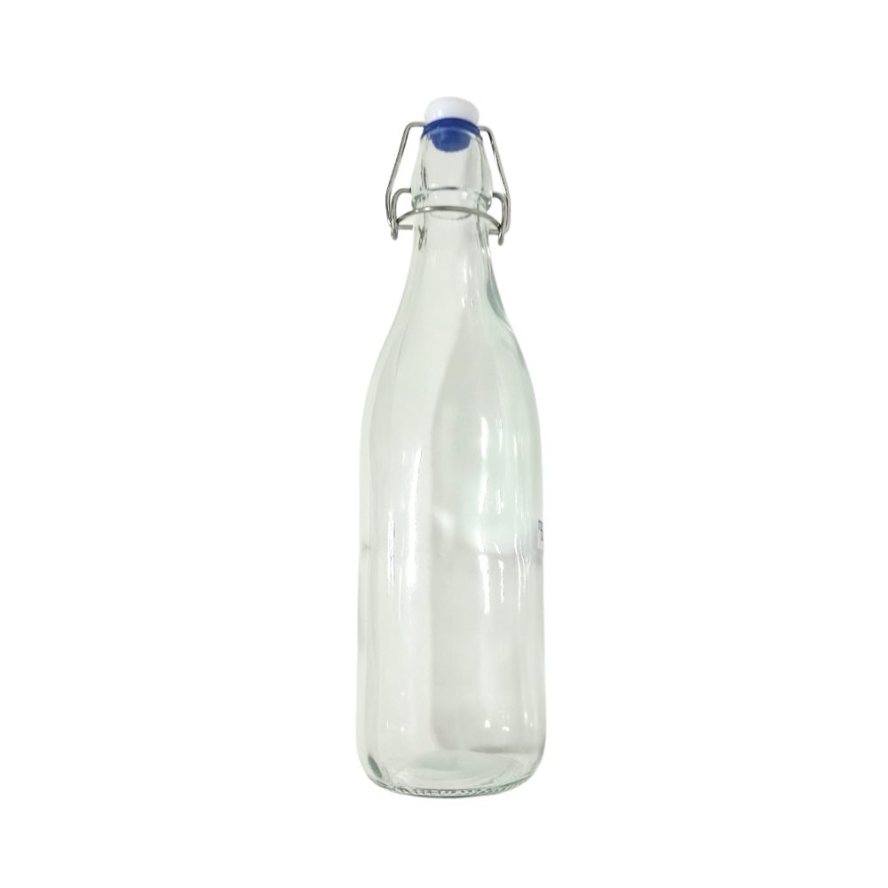Glass water bottle with swing top, 750ml
