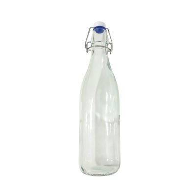 Glass water bottle with swing top, 750ml