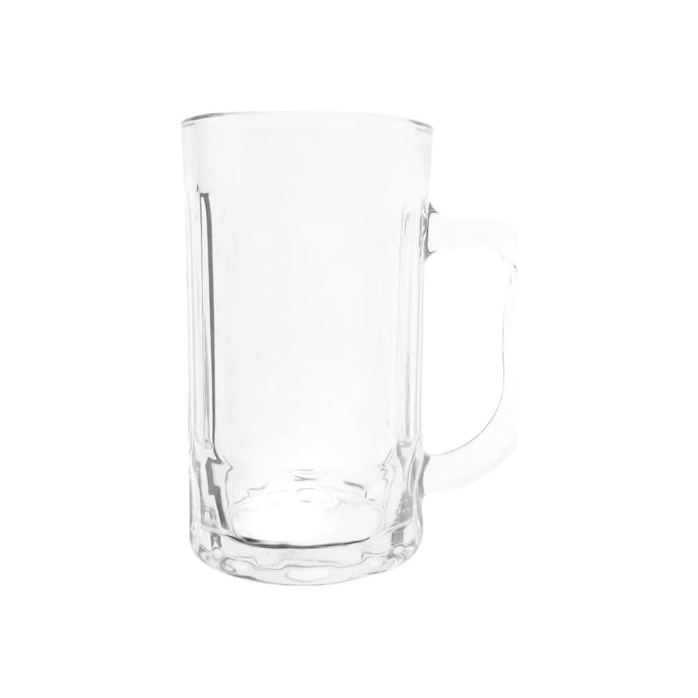 Glass beer mug with handle