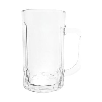 Glass beer mug with handle