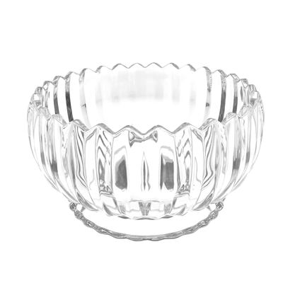 Ribbed Glass Serving Bowl