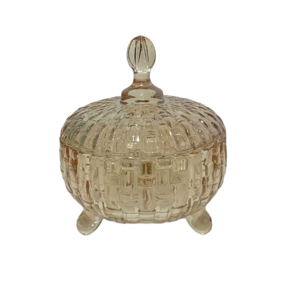 Gold Glass Candy Pot with Lid
