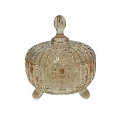 Gold Glass Candy Pot with Lid