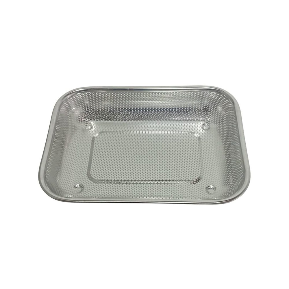 Small square stainless steel colander tray