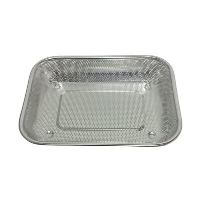 Small square stainless steel colander tray