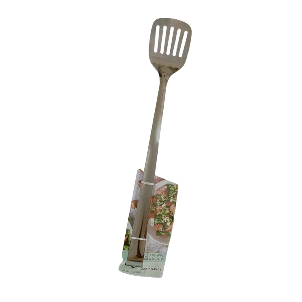 Long stainless steel slotted turner