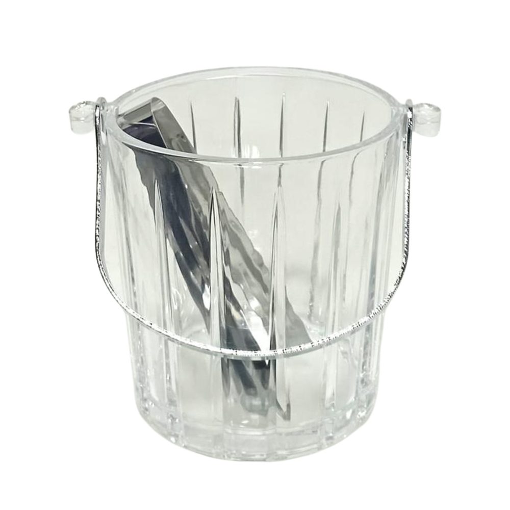 Glass Ice Bucket with Tongs