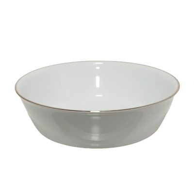 Gold-rim porcelain salad bowl