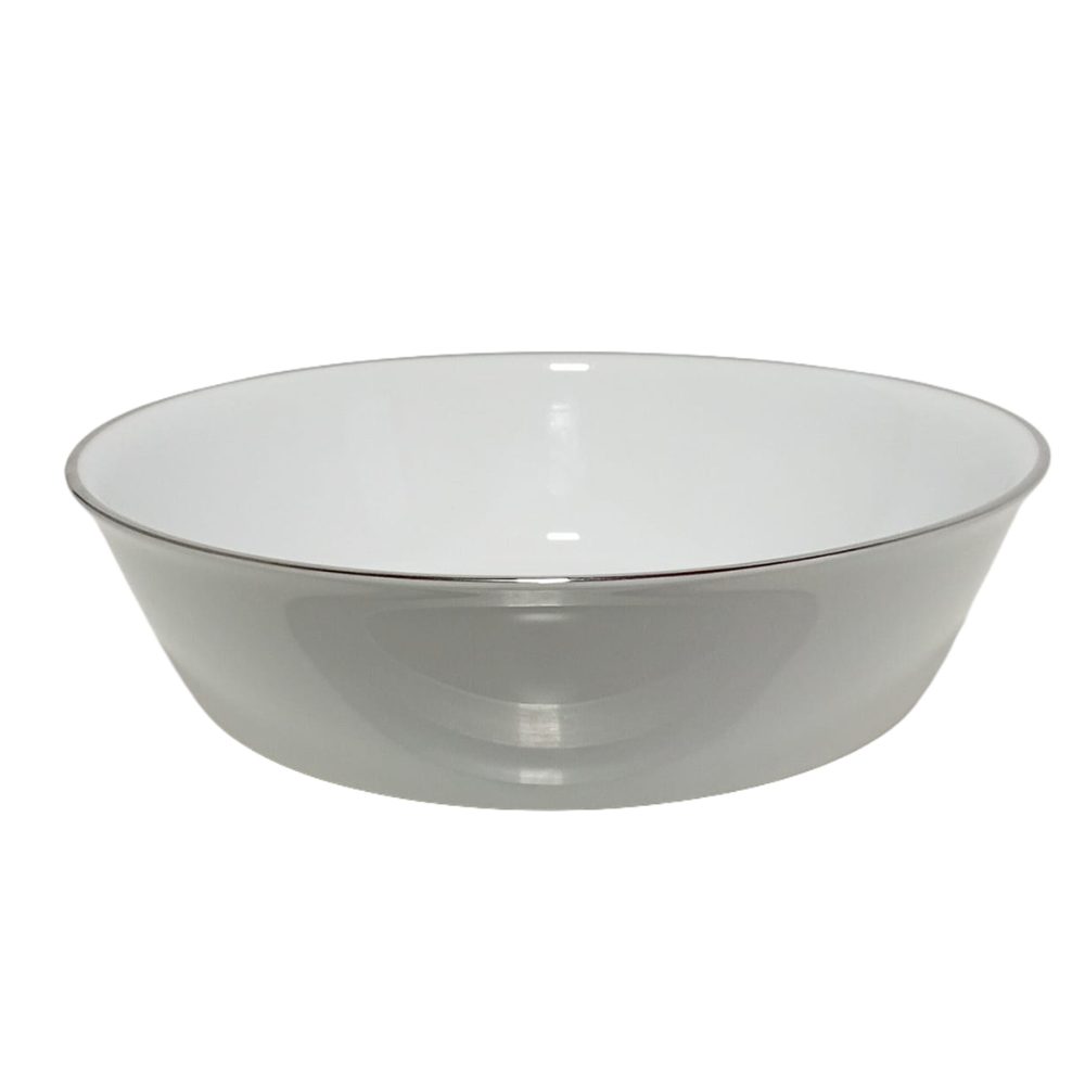 Silver-rim porcelain salad bowl