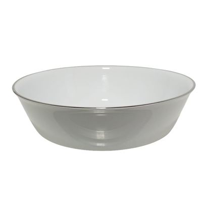 Silver-rim porcelain salad bowl
