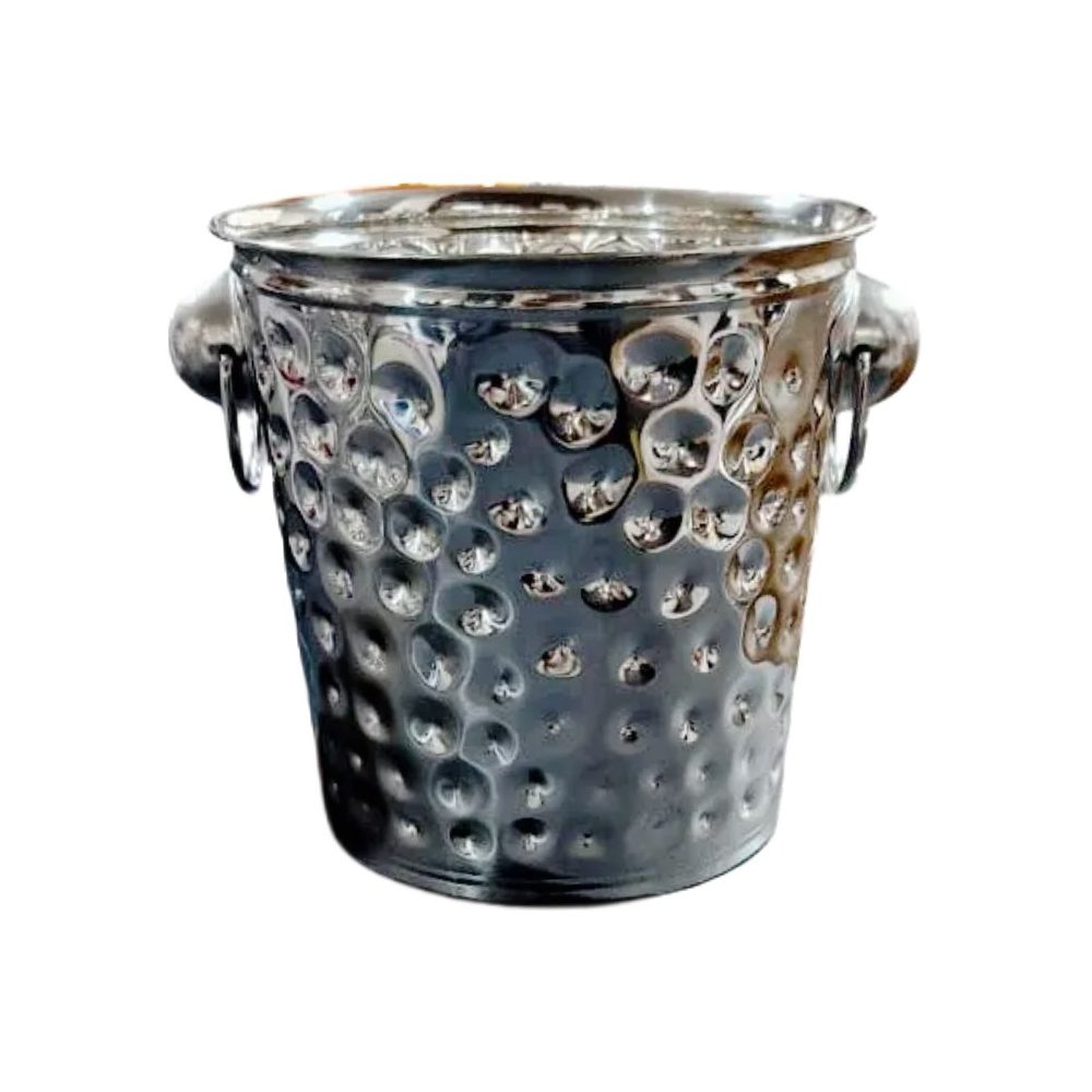 Hammered stainless steel wine bucket