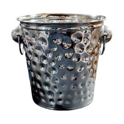 Hammered stainless steel wine bucket