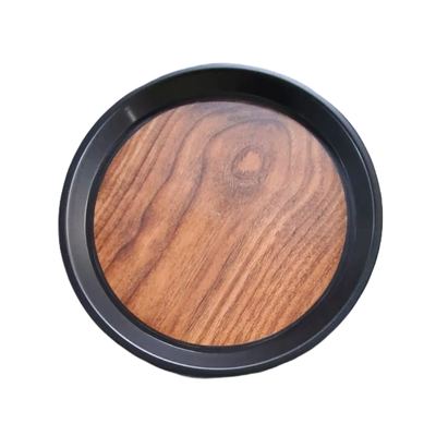 Round wood-grain anti-slip serving tray