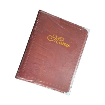 Burgundy leatherette menu folder
