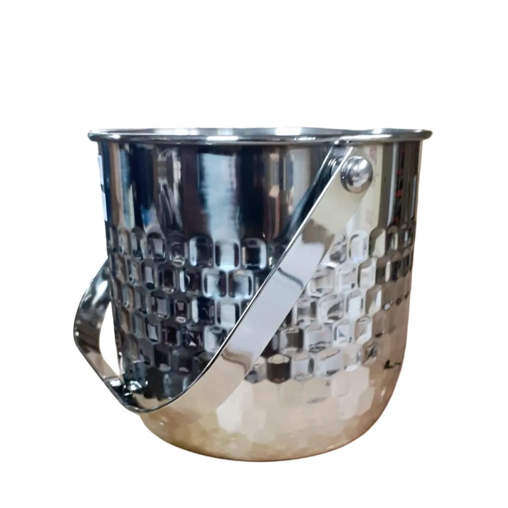 Stainless steel hammered wine bucket