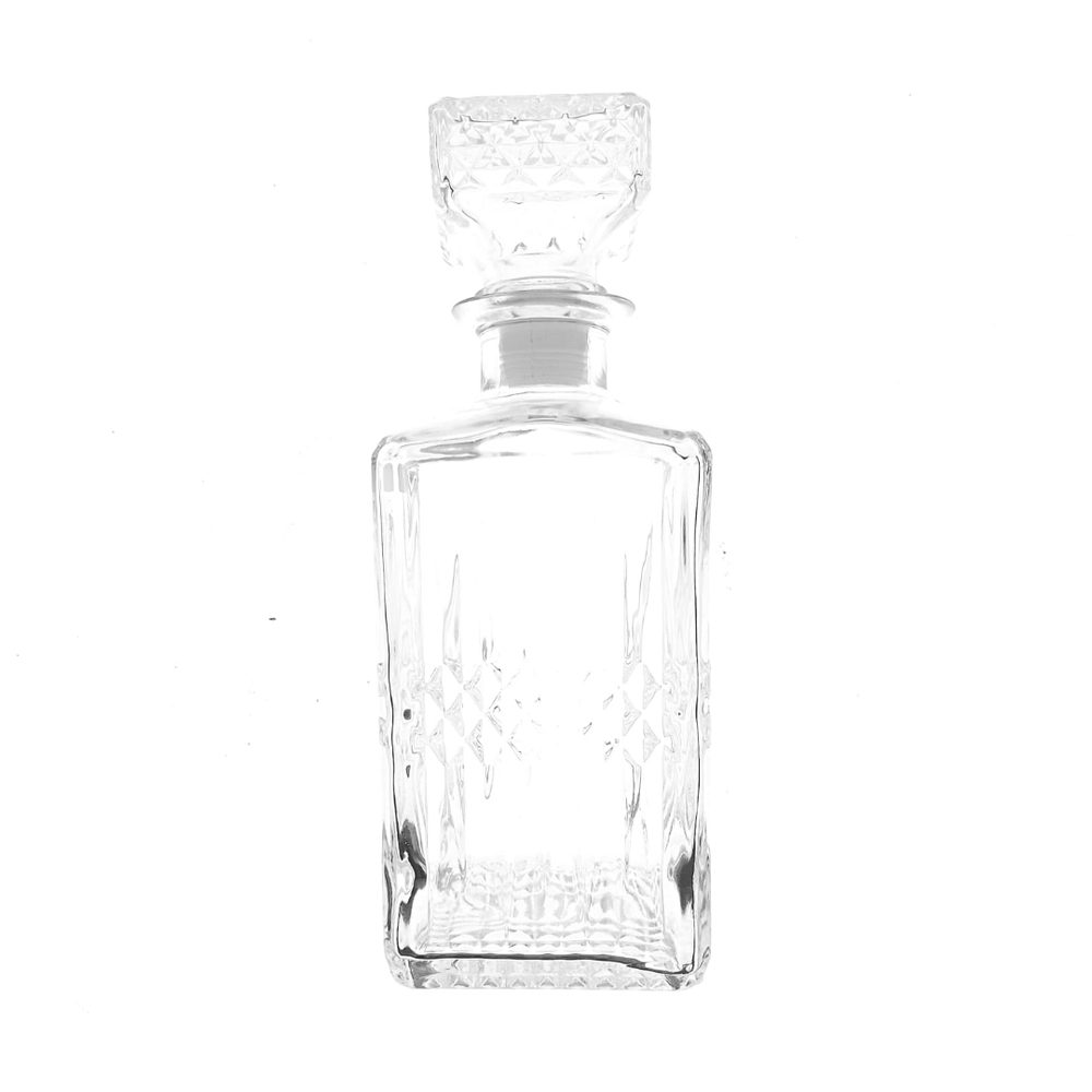Diamond-Cut Glass Whisky Decanter