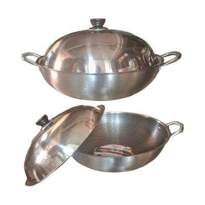 Stainless Steel Thachchi with Lid, 36cm