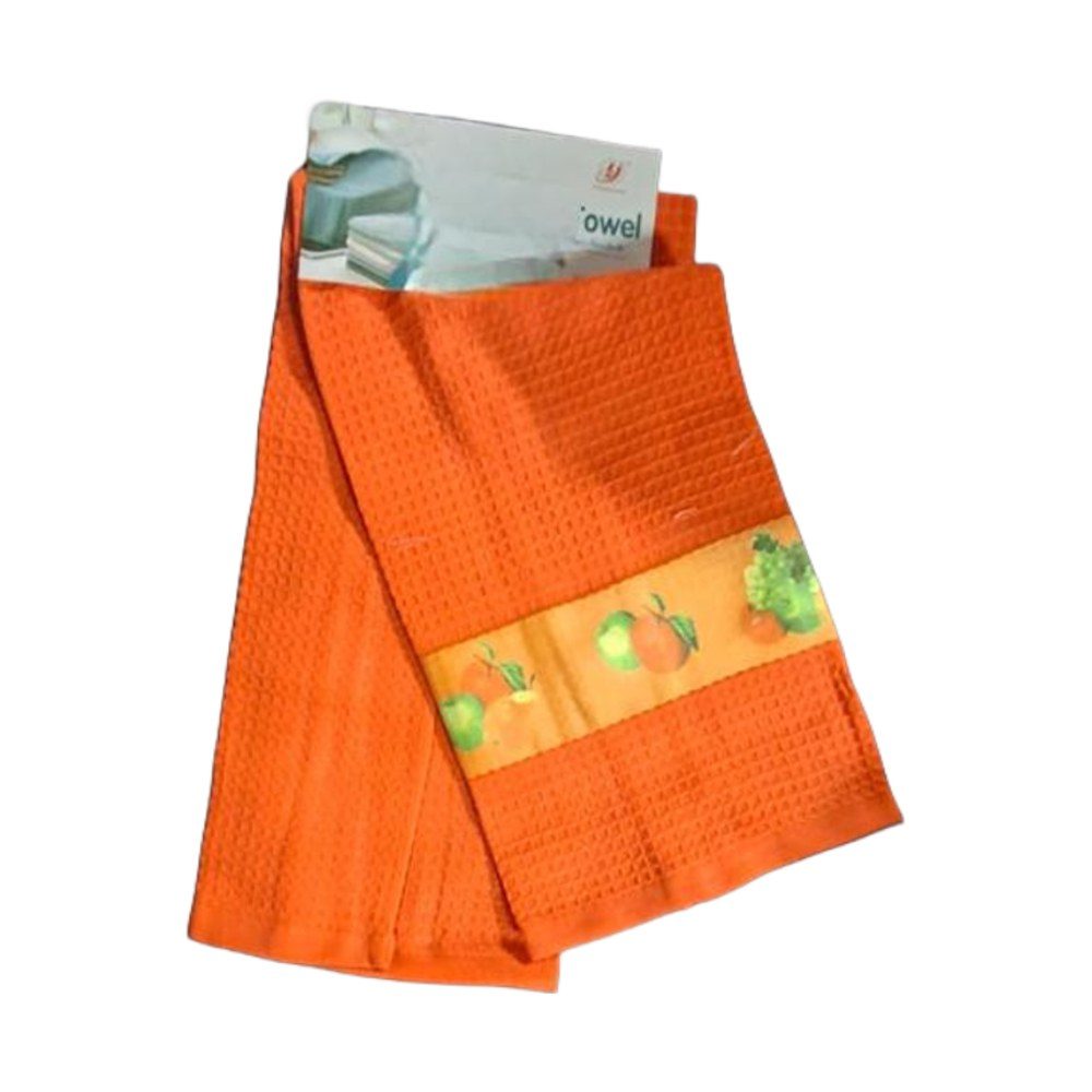 Waffle-weave kitchen towel, orange