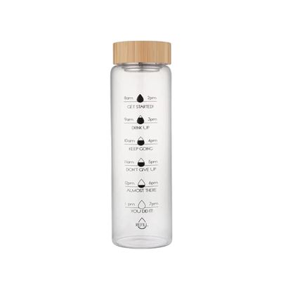 Glass Water Bottle with Bamboo Lid