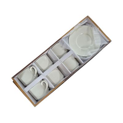 Ceramic Cup and Saucer Set, 12 Pieces