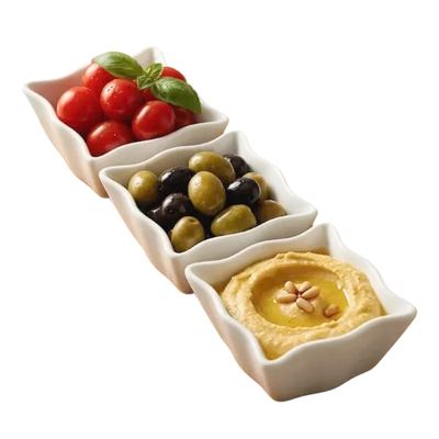Three-Section Ceramic Snack Dish