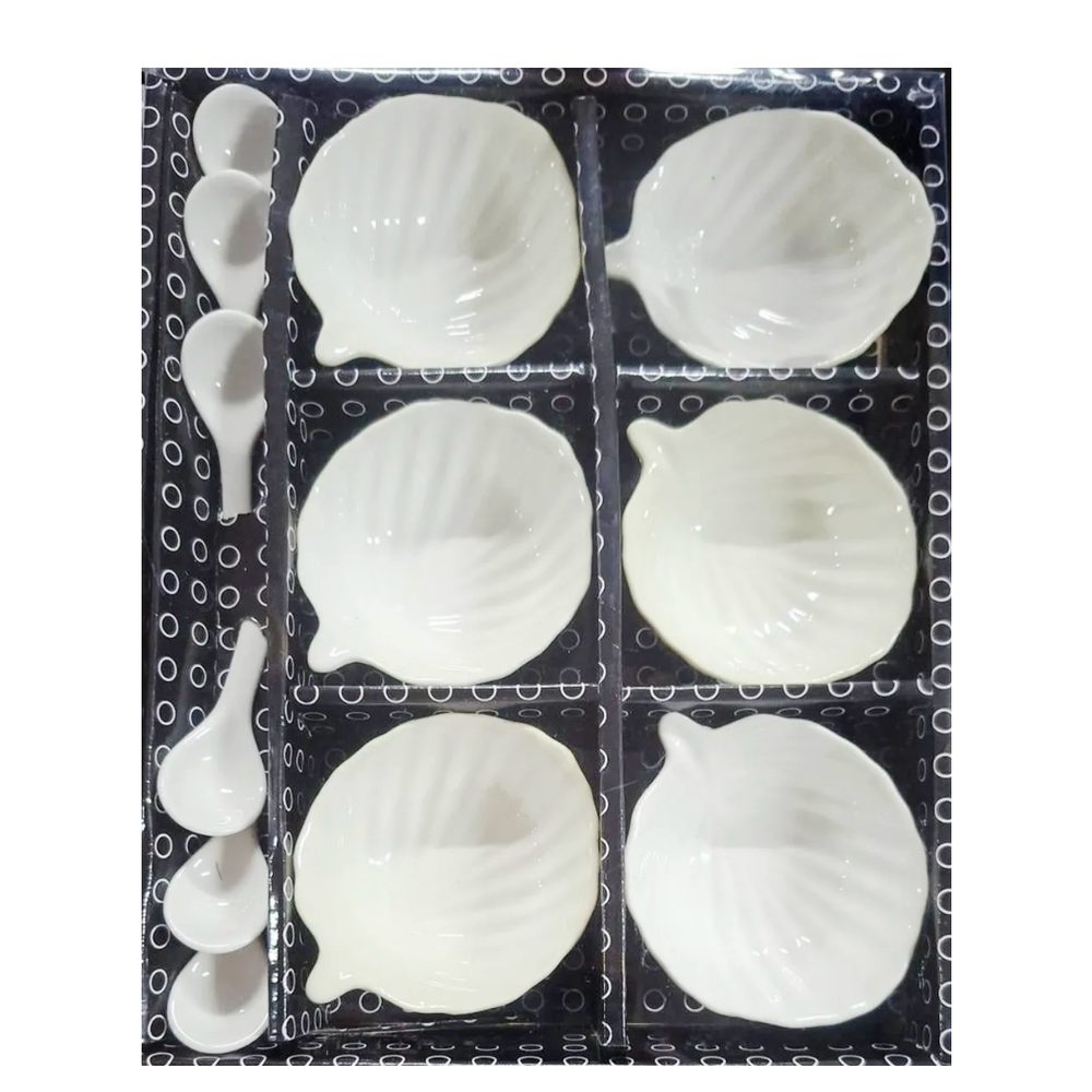 Shell-Shaped Ceramic Snack Bowl Set