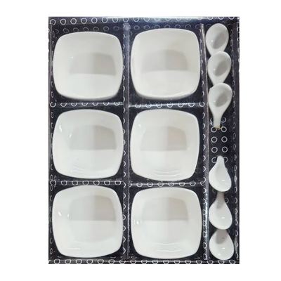 Ceramic Snack Bowl and Spoon Set, 12 Pieces