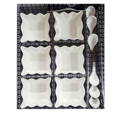 Ceramic Square Snack Bowl Set, 12 Pieces