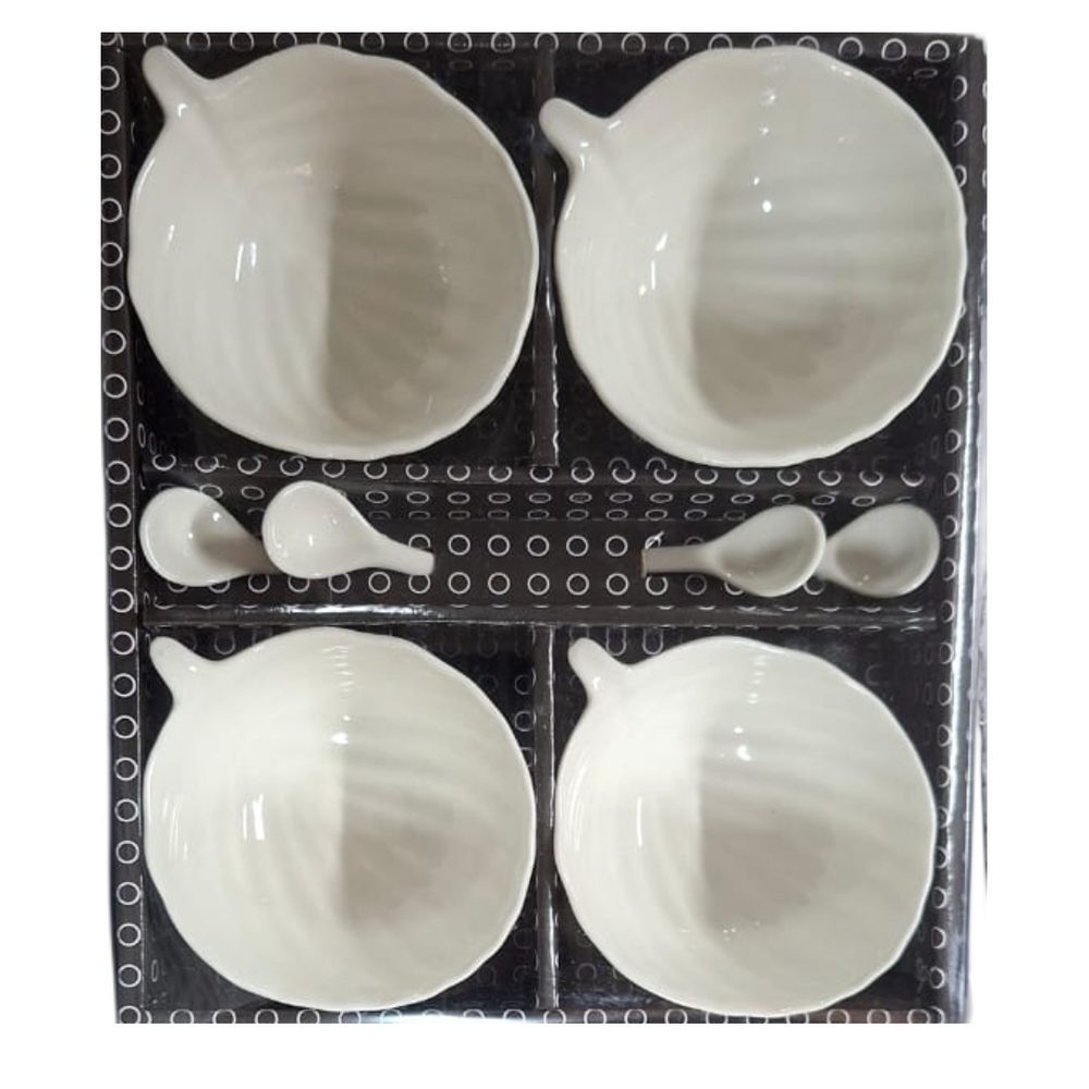 Ceramic Shell Snack Bowl Set, 8 Pieces