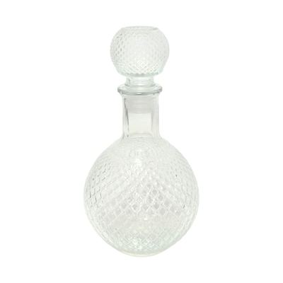 Cut-pattern glass decanter with stopper