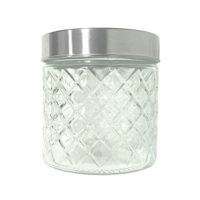 Diamond-Cut Glass Storage Jar 700ml