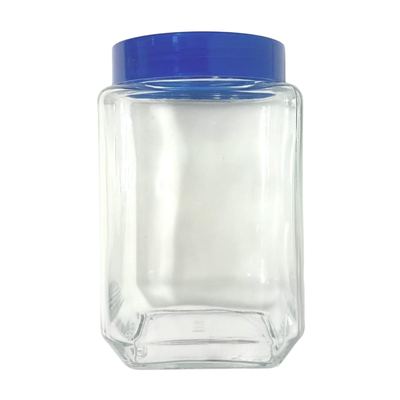 Square Glass Storage Jar with Screw Lid
