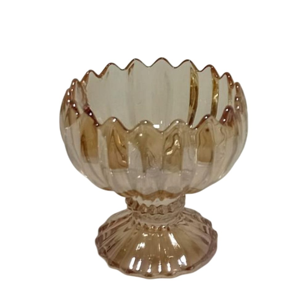 Gold Footed Glass Ice Cream Cups (6pcs)
