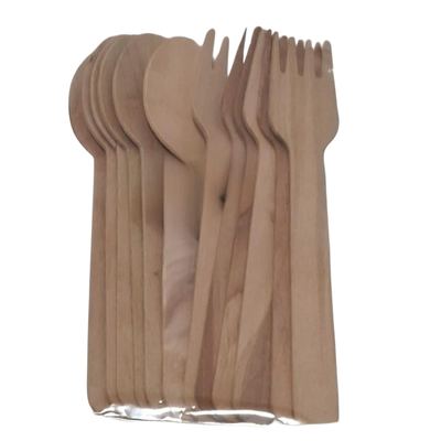 Disposable Wooden Spoon and Fork Set
