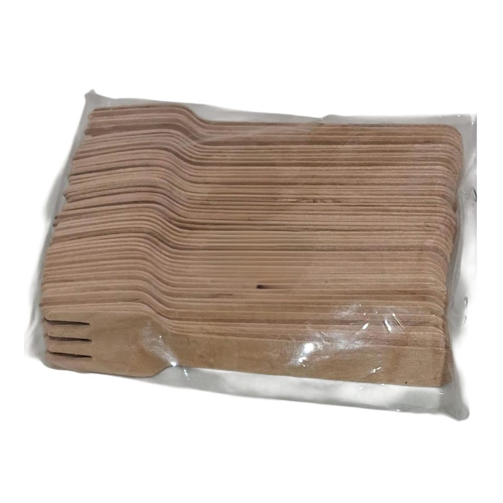 Disposable Wooden Forks, 50 Pack