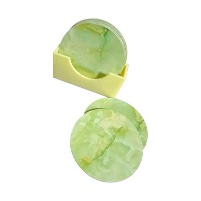 Round tea coaster set with holder