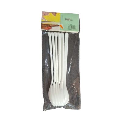 White Plastic Spoons, 6-Pack