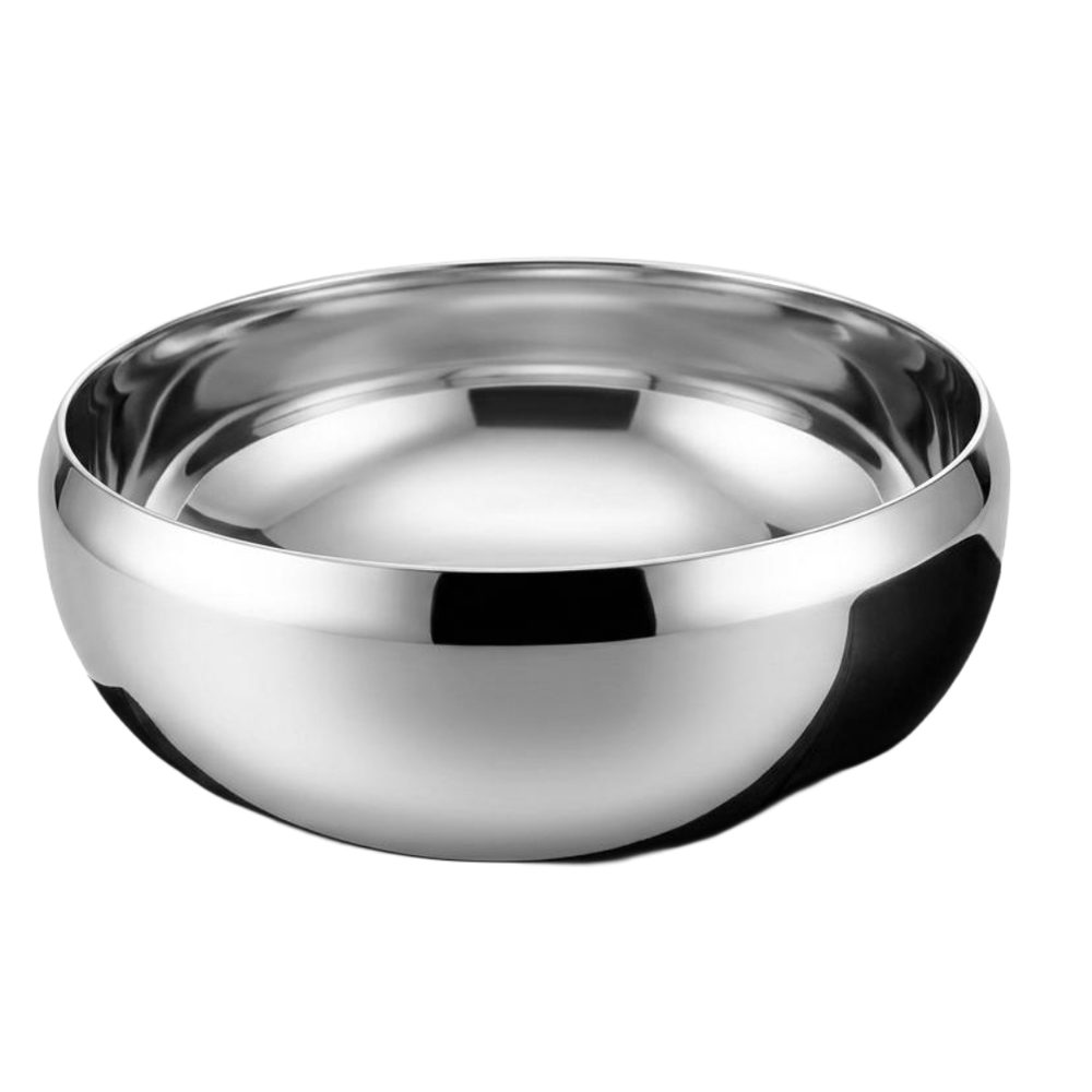 Double-wall stainless steel serving bowl