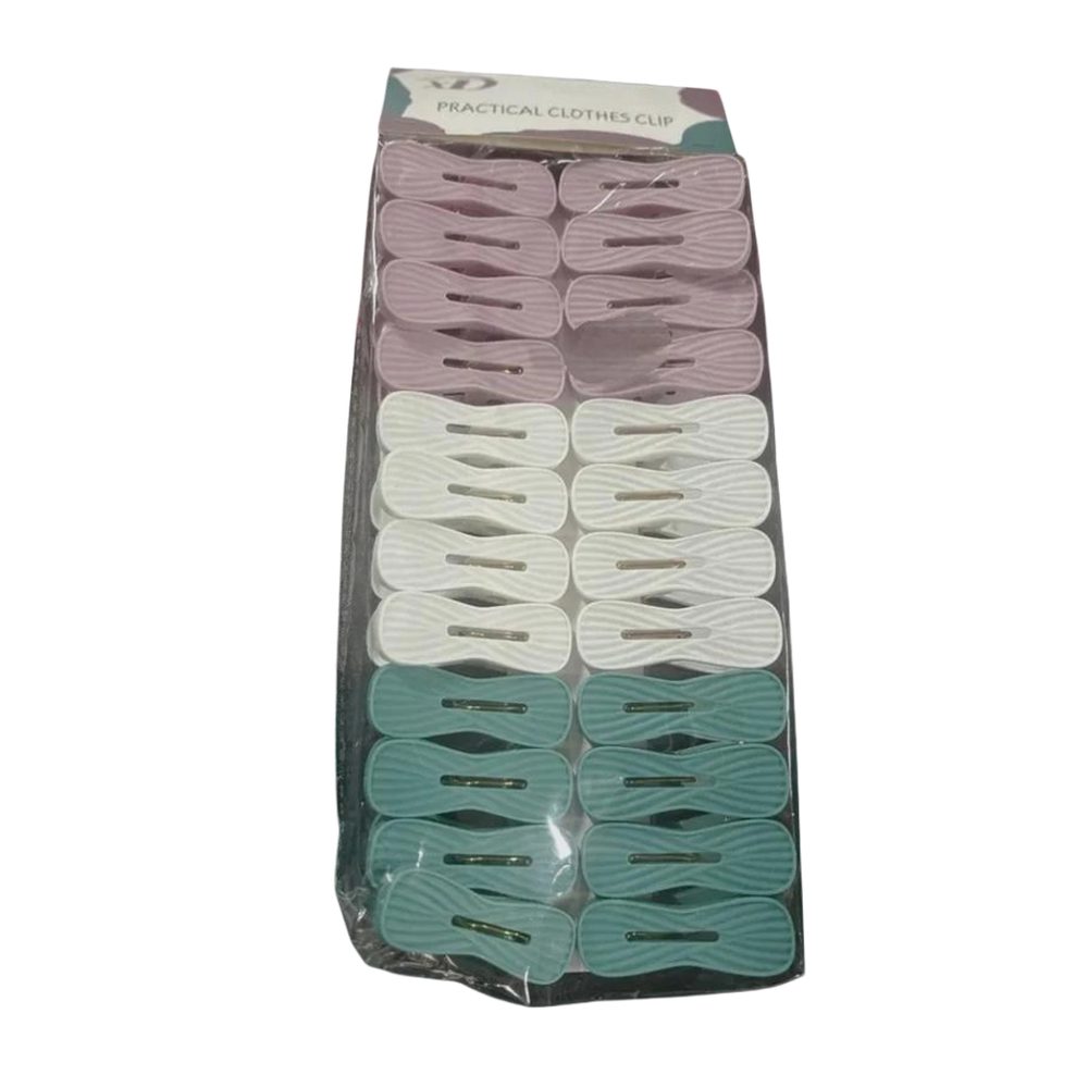 Plastic Clothes Pegs, 24-Piece Pack