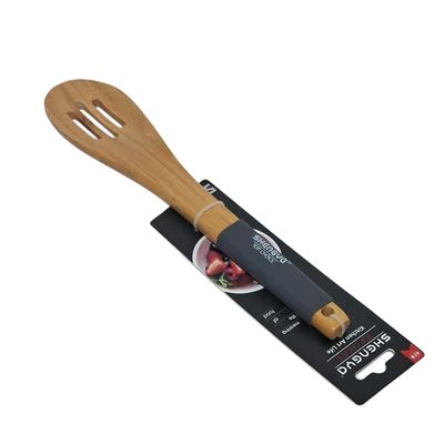 Slotted Wooden Spoon with Grip Handle