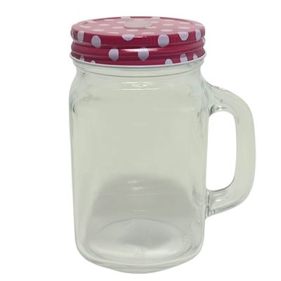 Mason Jar Mug With Lid, 490ml